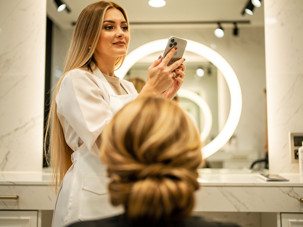 Salon fryzjerski prowadzący profil na Instagramie